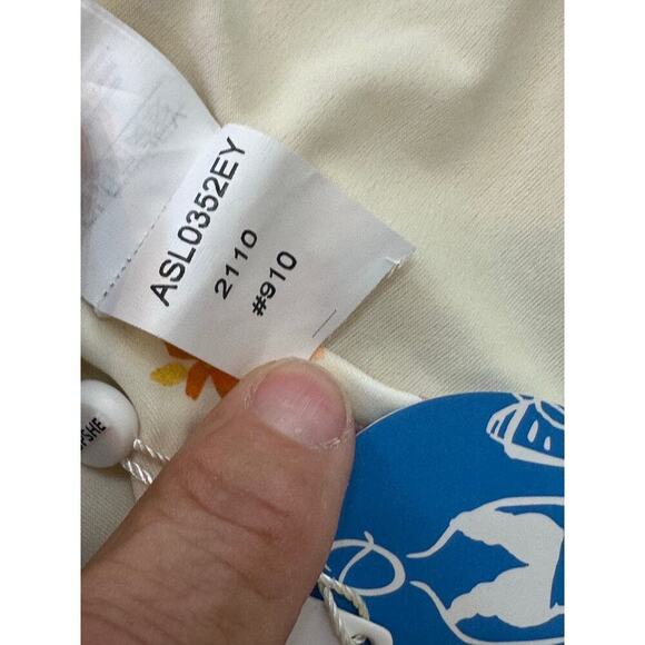 NWT Cupshe Women's Cream Orange Floral Print One-Piece Bathing Swimsuit Size XL - Picture 6 of 7